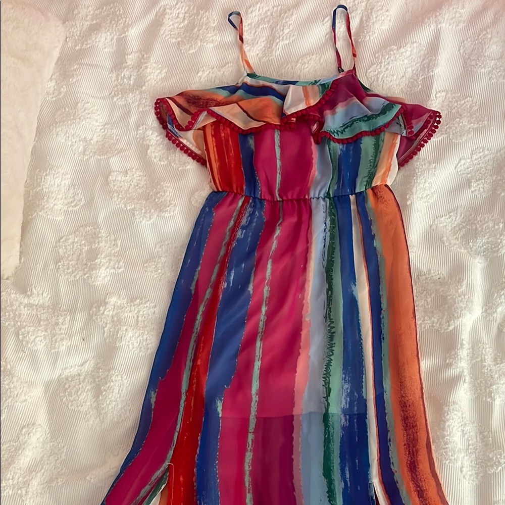 Colorful Striped Kids Dress